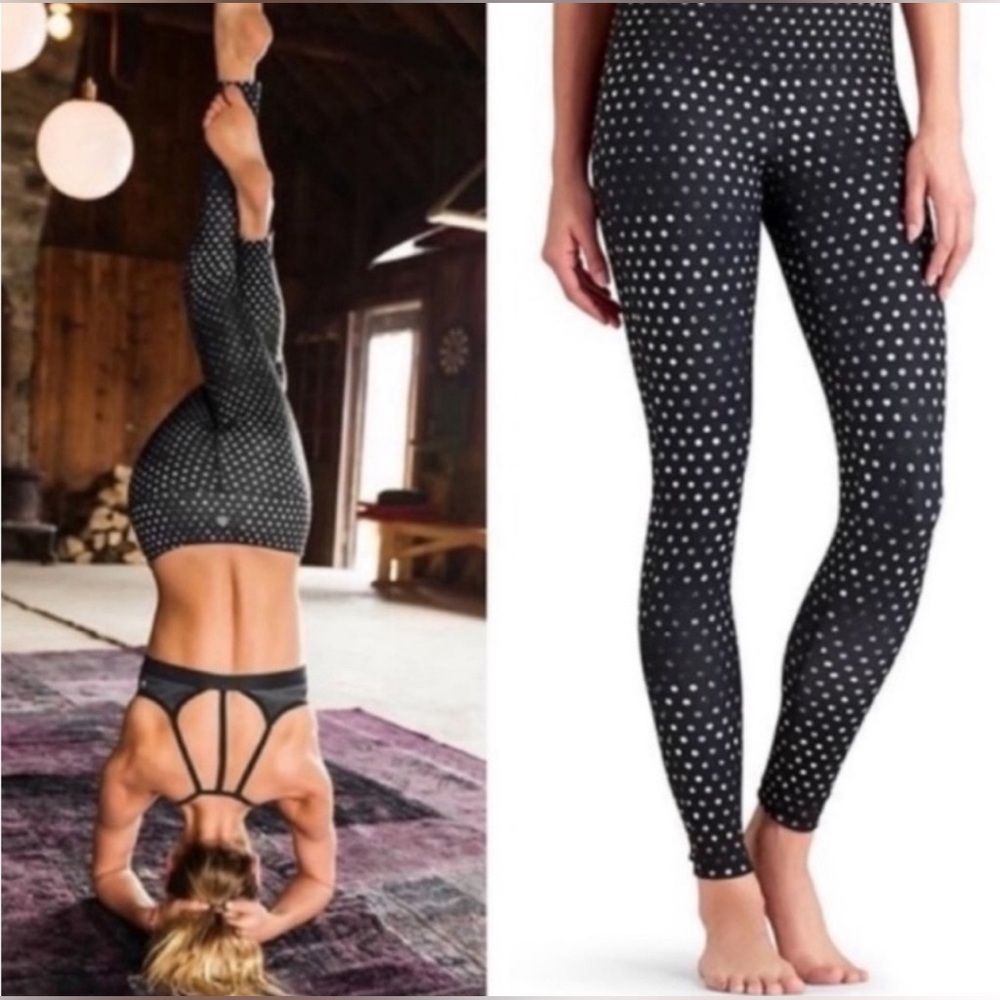ATHLETA Women’s Crystal Chaturanga Reversible Polka Dot Leggings Size Medium